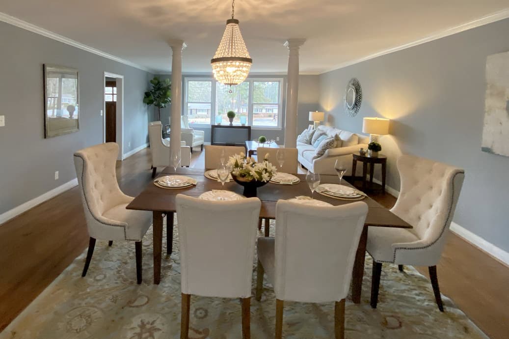Completed Allison Builders open living and dining room renovation